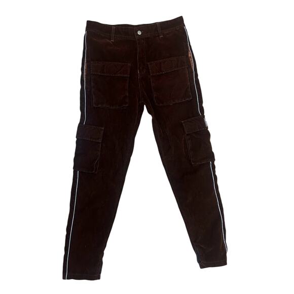 HWLD Hunna Velour Pants Brown 17W‎ 30L 12” Rise 6” Cuff Y2K Streetwear - Picture 1 of 7